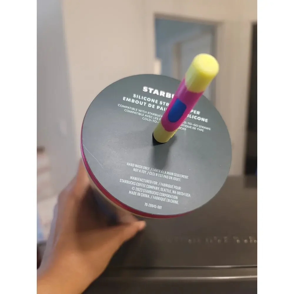 Starbucks 2023 Citrus Color Change with Swirl Straw Topper Tumbler
